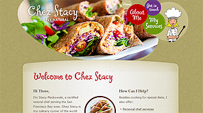 A screenshot of the new Chez Stacy website