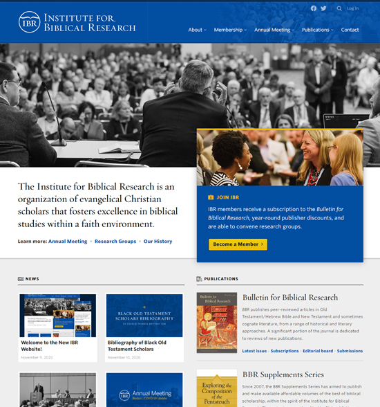 The new website for the Institute for Biblical Research