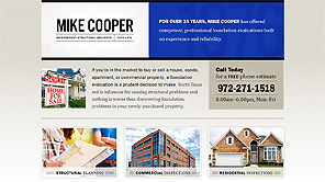 A screenshot of the Mike Cooper website design