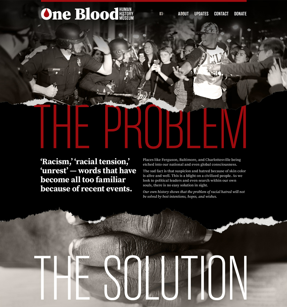 The new website for the One Blood Human History Museum