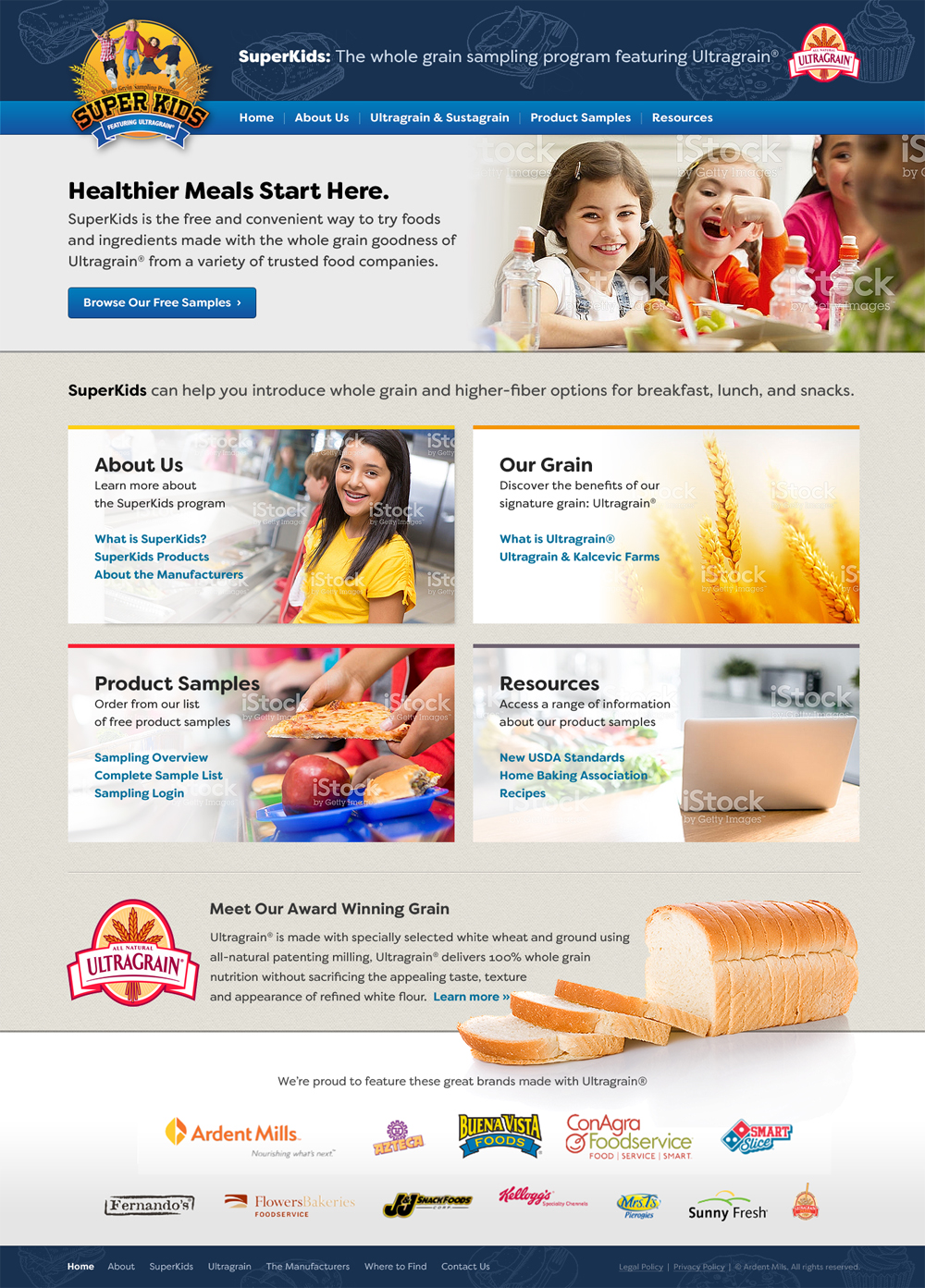 A screenshot of the 2016 updated SuperKids homepage