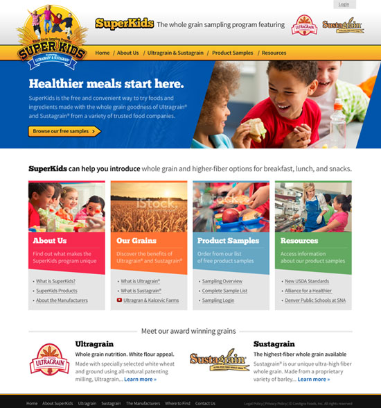 A screenshot of the new SuperKids website