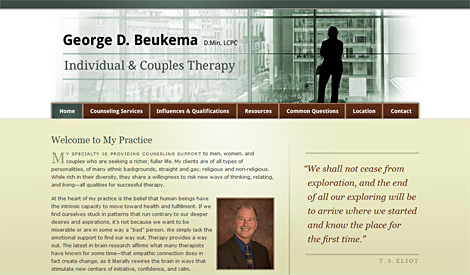 Screenshot of George D. Beukema's site