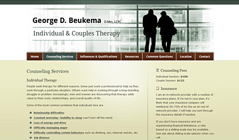 Screenshot of George D. Beukema's site