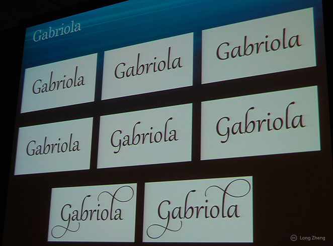 Screenshot of the new Gabriola typeface