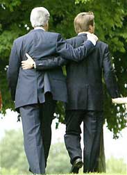 John Kerry and John Edwards say goodbye