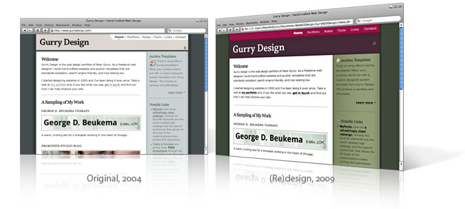 Screenshot of my (re)design